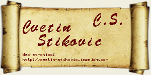 Cvetin Stiković vizit kartica